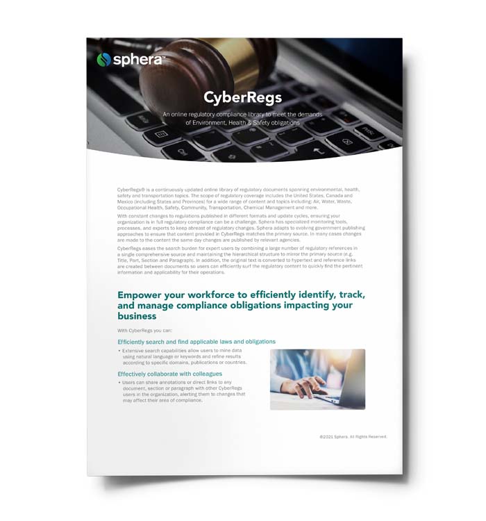 CyberRegs Brochure - ehs regulatory compliance software