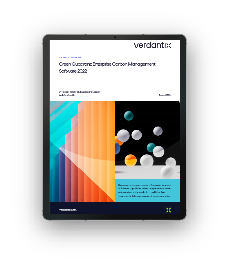 Verdantix Green Quadrant: Enterprise Carbon Management Software 2022