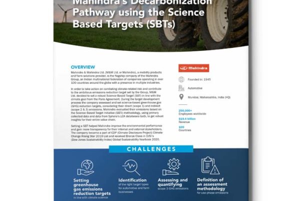 Mahindra’s Decarbonization Pathway using the Science Based Targets (SBTs)