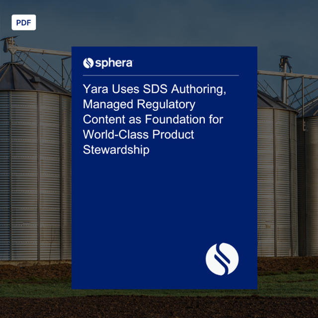 CS 026 – Yara Uses SDS Authoring, Managed Regulatory Content as Foundation for World-Class Product Stewardship Thank You
