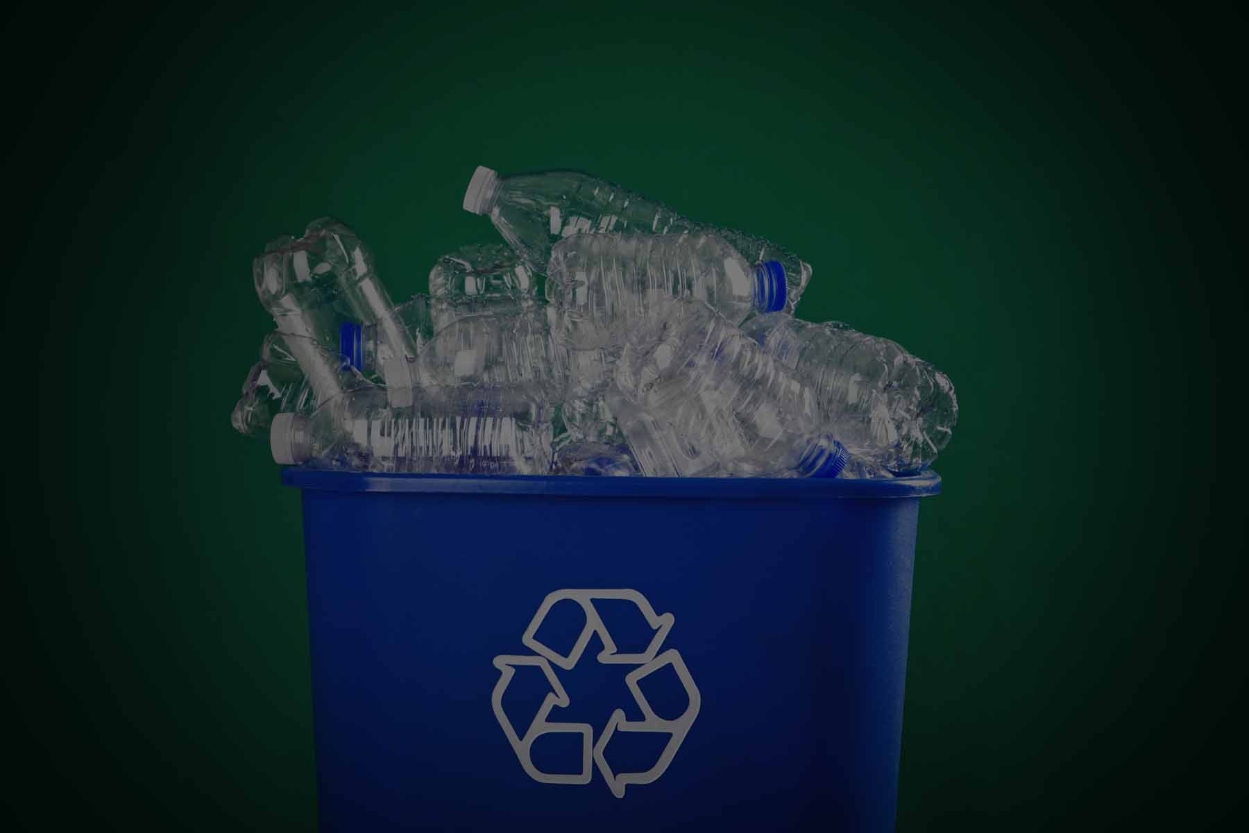 recycling bin full of plastic bottles
