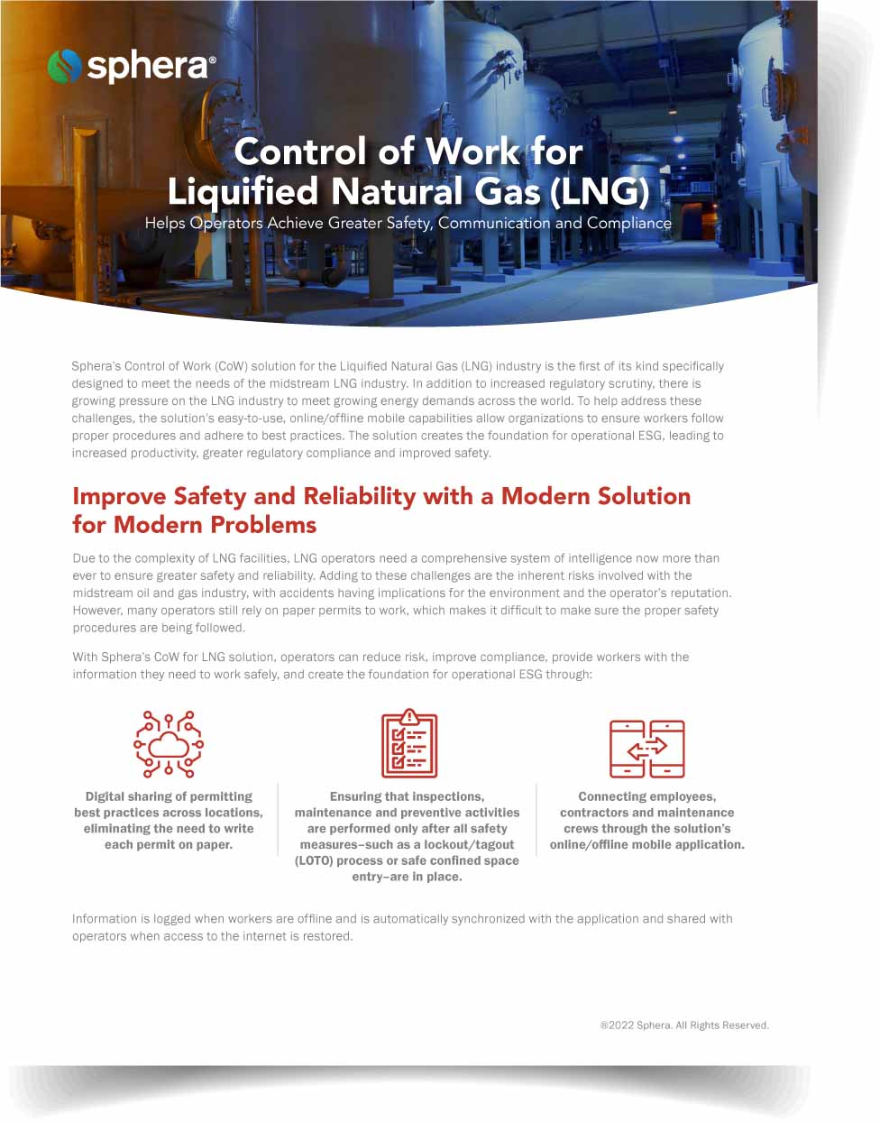 Control of Work for Liquified Natural Gas (LNG)
