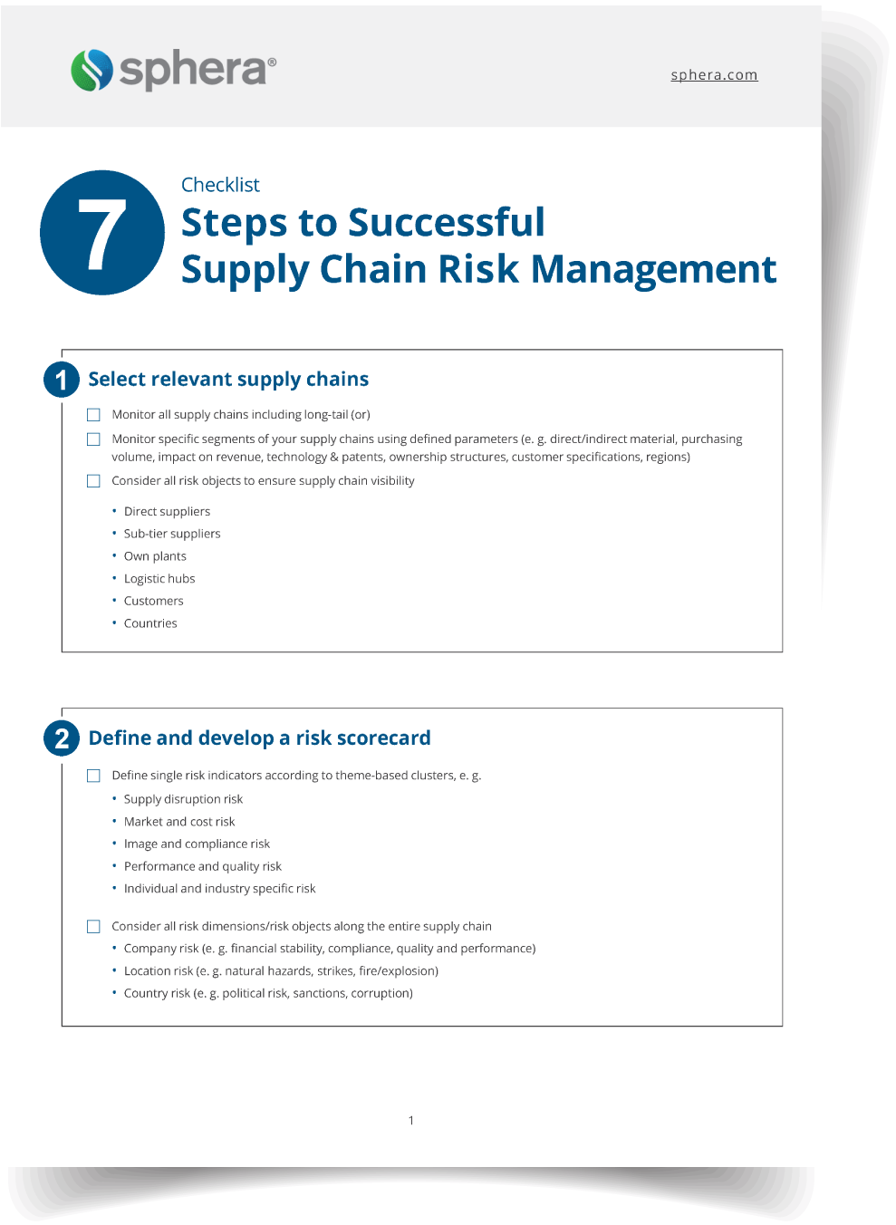 Checklist: 7 Steps to Successful Supply Chain Risk Management