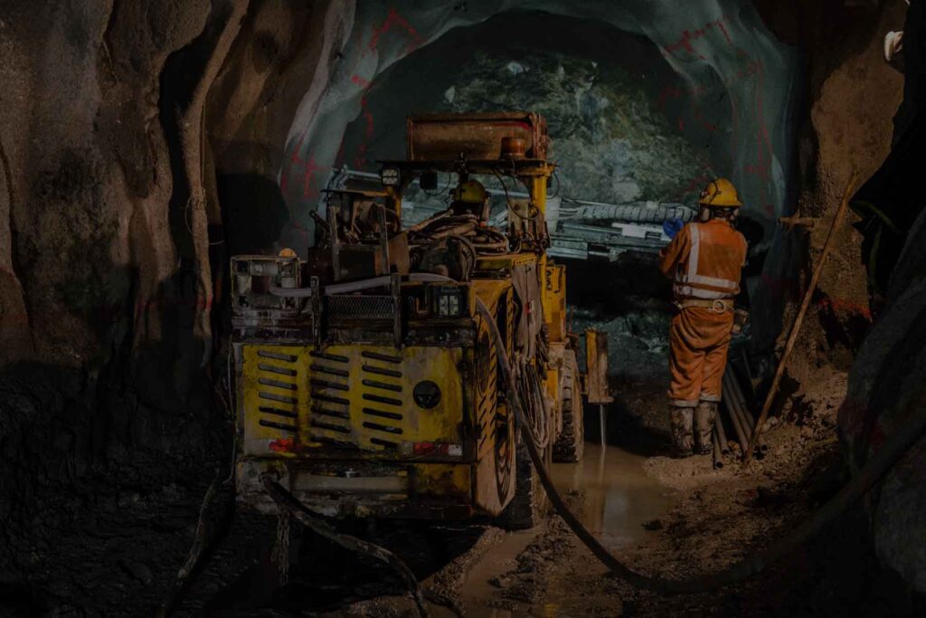 Mining equipment in a mine