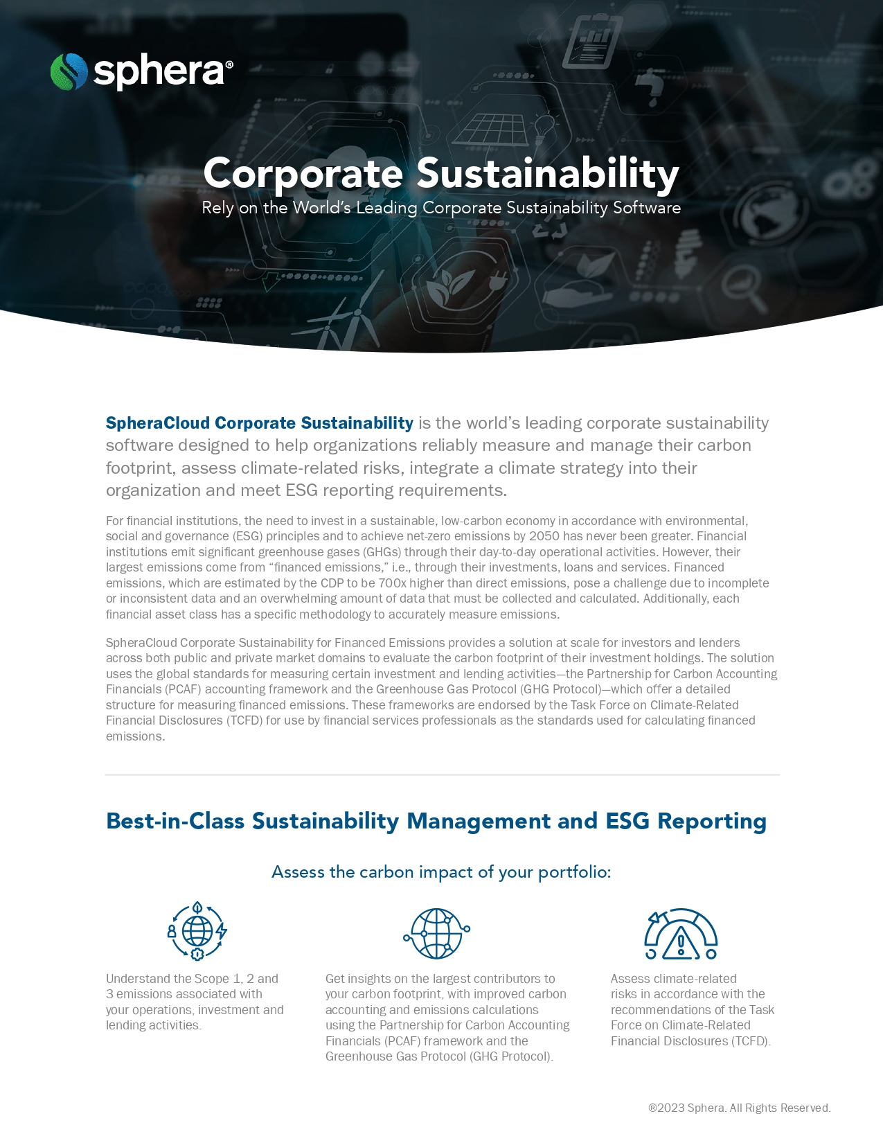 Corporate Sustainability for Financed Emissions