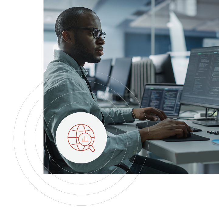 Illustration of ORM module graphics showcasing a reliable, single source of truth for data governance.