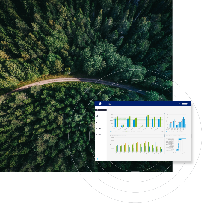 EHS&S Module Graphics_Management Reporting Software – Ensure an accurate and efficient measurement of your environmental footprint