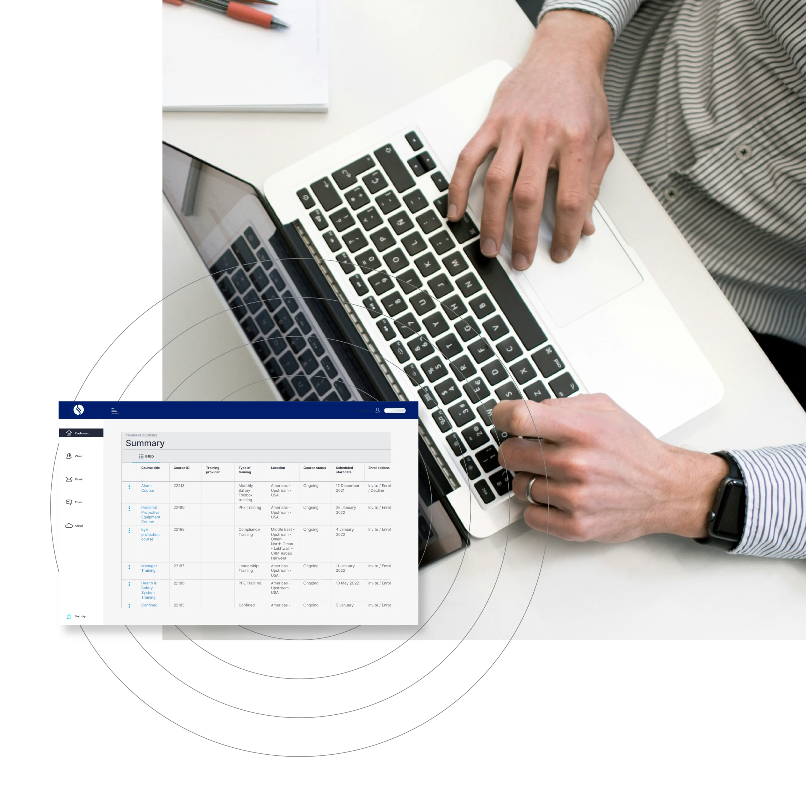 EHS&S Module Graphics_Training Management Software – Get insights with centralized reporting records