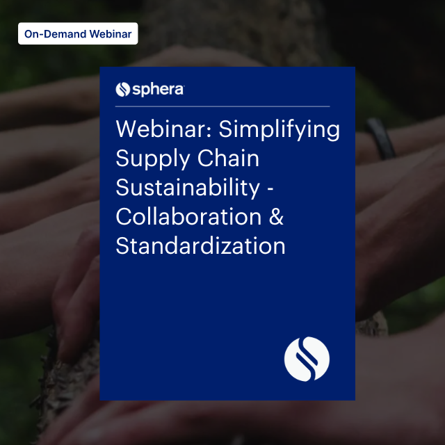 R – W 176 webinar Webinar Simplifying Supply Chain Sustainability – Collaboration & Standardization
