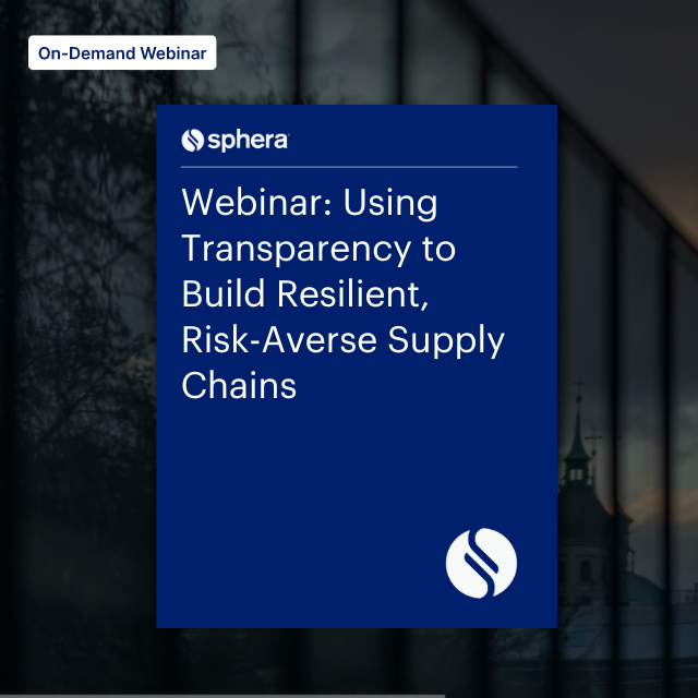 R – W 190 webinar Webinar Using Transparency to Build Resilient, Risk-Averse Supply Chains