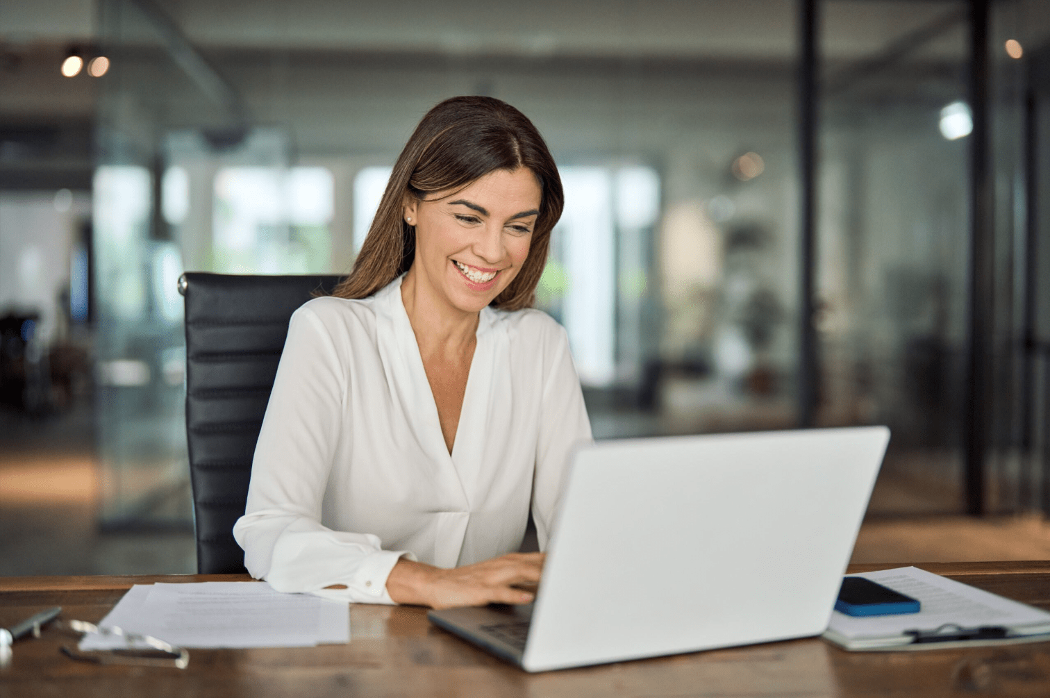 woman working at laptop