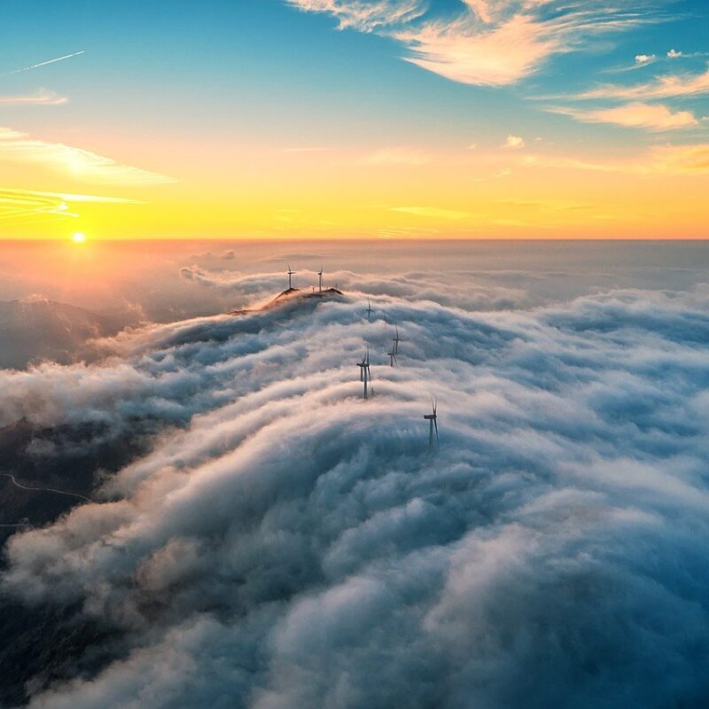 clouds on mountains