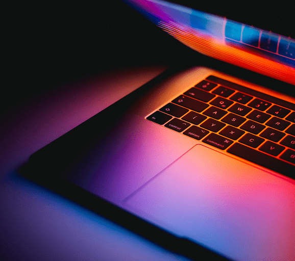 laptop in vivid colors
