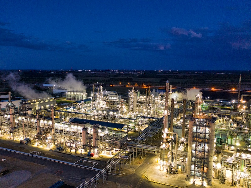 view of industrial refinery