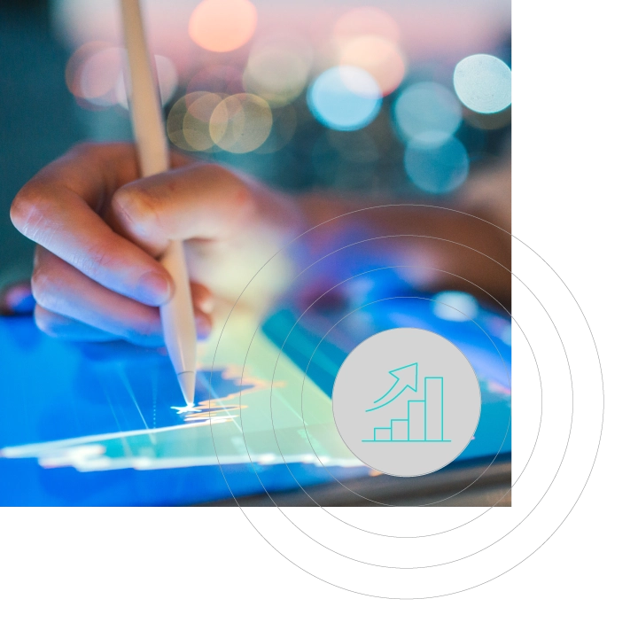 Closeup of hand with tablet pen