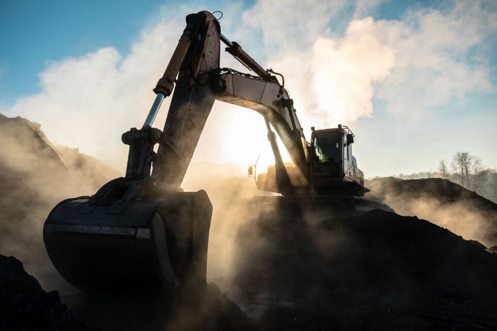 heavy machinery digging dirt