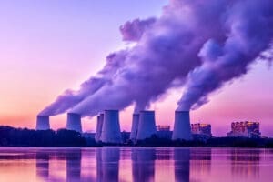 Big Power Plant in sunset